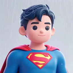 superman, splashes of neon, cartoon portrait made out of rain, trending on artstation, epic composition, emotional, beautiful, rendered in octane, unreal engine, highly detailed, realistic