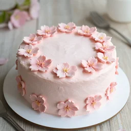 photo of cherry blossom cake, recipe, 8k,