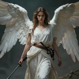 concept art, angel biblical, female, samurai, hyper realistic, cinematic lighting