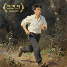 portrait of a taiwanese man running, an oil painting by ross tran and thomas kincade, studio ghibli