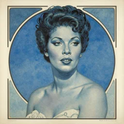 Vintage portrait of billie holiday by enki bilal and Alphonse Mucha, blues, masterpiece
