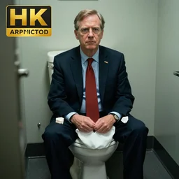 senator armstrong in a toilet, photorealistic, 4 k
