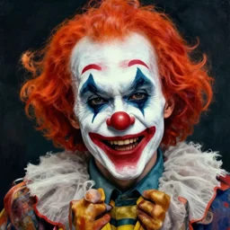 Very detailed crazy clown , artwork portrait by Sergey Kolesov, arstation,