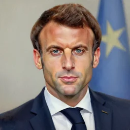 oil painted portrait for Emmanuel Macron