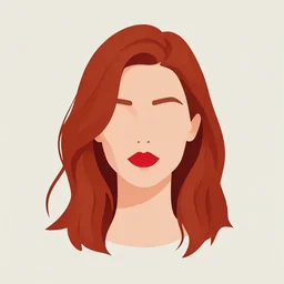 girl with medium length red hair. thin face! red lips. centered median photoshop filter cutout vector behance hd jesper ejsing!