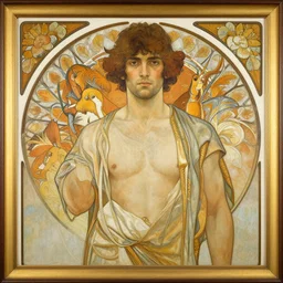 a painting in the style of donato giancola, and in the style of loish, and in the style of alphonse mucha. smooth, sharp focus, semi - realism, symmetry.