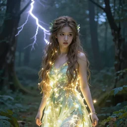 beautiful faerie girl, in the forest, with evening lightning, artstation, highly detailed, glow around body, art by michael whelan