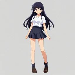 “full body anime girl, transparent background”