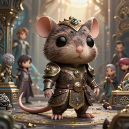 highly detailed funko pop of a rat in intricate and ornate armor, unreal engine, fantasy art by greg rutkowski, loish, rhads, makoto shinkai and lois van baarle, ilya kuvshinov, rossdraws global illumination, radiant light, detailed and intricate environment
