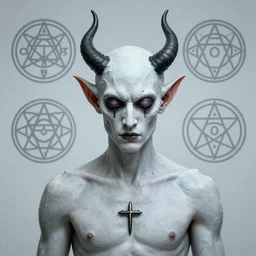 portre of an autistic demon on acid, masonic and kabalistic symbols in background, digital art, impressive, award winning, 8k, delicate details
