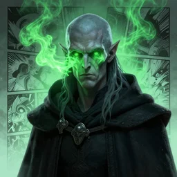 portrait of a lich, green smoke leaving his empty eyes, mattepainting concept blizzard pixar maya engine on stylized background splash comics global illumination lighting artstation lois van baarle, ilya kuvshinov, rossdraws