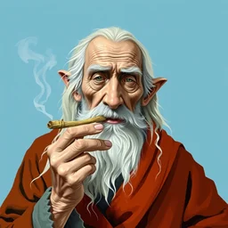 gandalf from lord of the rings smoking a joint in the style of pablo picasso n - 4