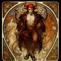 portrait of the devil ( lucifer ) wearing toe shoes ( vibram five fingers ), digital art, technicolor, grim - lighting, high - contrast, intricate, elegant, highly detailed, centered, digital painting, artstation, concept art, smooth, sharp focus, illustration, artgerm, greg rutkowski, alphonse mucha, karol bak