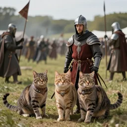medieval battlefield cats in amour