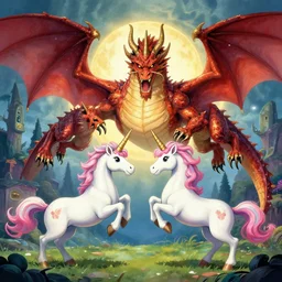 dragons eating unicorns