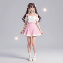 full body shot of a very very very very very beautiful girl in very cute realistic WLOP digital art style with bloom ethereal effects, trending on Artstation, made by Tran Ross feminine in pastel shades, trending on pixiv, Unreal Engine 4k, rossdraws