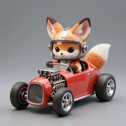 cute fennec fox, wearing a helmet, driving a hotrod, oversized engine, ratfink style by ed roth, roth's drag nut fuel, centered award winning watercolor pen illustration, isometric illustration by chihiro iwasaki, the artwork of r. crumb and his cheap suit, cult - classic - comic