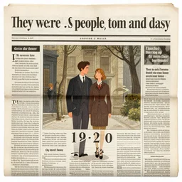 1 9 2 0 s illustration newspaper image of : they were careless people, tom and daisy - they smashed up things and creatures and then retreated back into their money or their vast carelessness or whatever it was that kept them together, and let other people clean up the mess they had made.