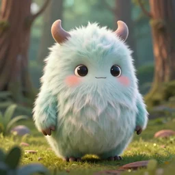 portrait forest fluffy cute little monster, octane render, zbrush, 8 k, high - level details, blender, soft light
