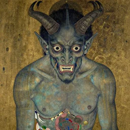 horned demon, intricate detail, klimt, royo, royo, whealan,