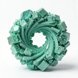 mint sparkle, cubes, clump conglomerate, asymmetry, vortex, salvador dali, studio lighting, 3 3 mm, high quality, detailed