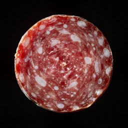 Astronomical satellite view of nearest star image as a single round slice of salami