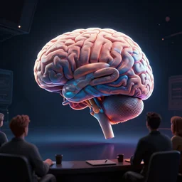 a single brain melting watching a movie by johannen voss by david cronenberg by francis bacon by peter kemp by octane render blender 8 k isometric dof spot lighting