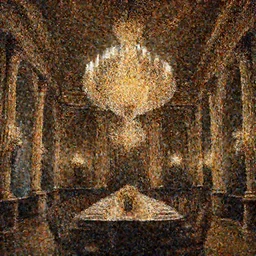 ornate dining hall, secret society, illuminati, chandelier, massive, beautiful, ominous