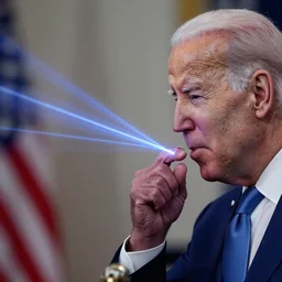 president joe biden shooting lasers out of his nipples, digital photography, 8 k