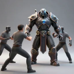 aatrox fighting humans award winning, trending on artstation, unreal engine