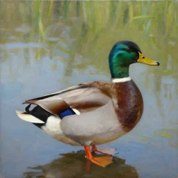 a duck on the prowl oil painting ray caesar