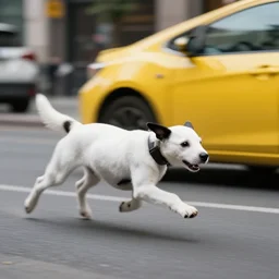 promotional video, boston dynamics spot chasing a car, yellow