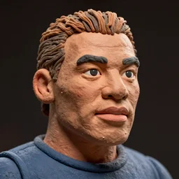 real mike tyson!! clay! close detailed sculpted head , style: claymation puppet boxer kids clay , by guldies