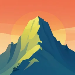 climb mountain mountaintop flat vector vibrant colors illustration by jean baptiste monge trending on artstation