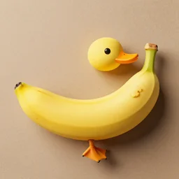 a banana in the shape of a duck. A duck in the shape of a banana. Banana duck.