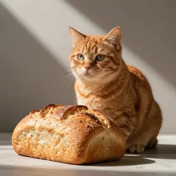 an orange cat that looks like a loaf of bread