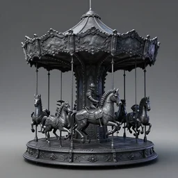 3d sculpt of an evil ironwork carousel, artstaton, League of Legends, red dead redemption2, overwatch, digital illustration