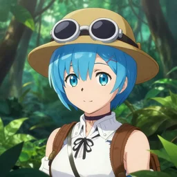 reimu in the jungle wearing explorerhat