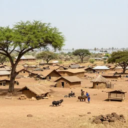 high - quality photograph of an old west african village, national geographic