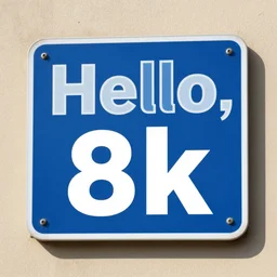 A sign that says Hello, 8k