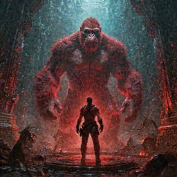 Red. epic composition, ancient biomechanical temple, underwater, bioluminiscent, Tomb Raider (2018), tropical Island, Kong: Skull Island (2017), Lost series, Action, from jurassic World (2015), from pacific rim (2013) from King kong (2005), farcry, cryengine, cgsociety, ArtStation, by drew struzan, by James gurney