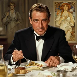 cary grant eating dinner, character sheet, character design, contrast, deep focus, turnaround, highly detailed, dramatic lighting, digital painting, artstation, concept art, matte, sharp focus, illustration, elegant, art by artgerm and greg f and alphonse mucha.