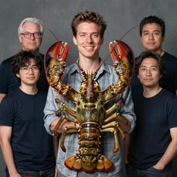 zoological portrait of a human lobster by kuldar leement and ruan jia and brad rigney and micha karcz and brad rigney 0. 0 0 3