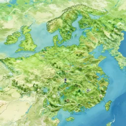 map of a land with distinct biomes, highly detailed, smooth, sharp focus, artstation, illustration by makoto shinkai and moebius and jean giraud