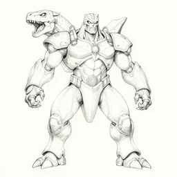 megatron t - rex, outline inked, by mike mignola,
