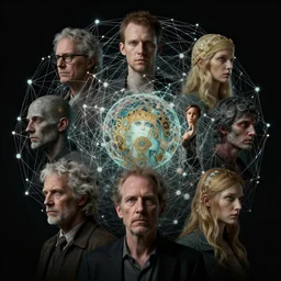 highly detailed surreal vfx eldritch avante garde portrait of a 3 d non - euclidean hyperdimensional communications network, hyperrealistic, octane render, chiaroscuro, inspired by james jean, android jones, gerard brom, denis villeneuve, johannen voss, alphonse mucha, frostbite 3 engine