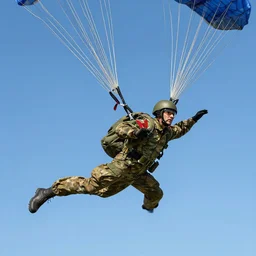 parachuting soldier