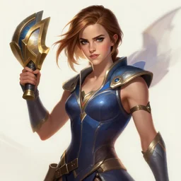 Emma Watson as champion in League of Legends . Digital Art. Legendary Skin.