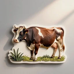 cow, die cut sticker