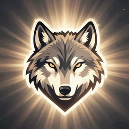 wolf face logo, illustration, viking style, octane render, dystopian